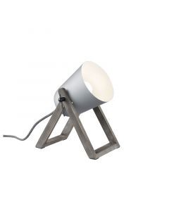 Lampada da tavolo in legno grigia, Sacha, con interruttore