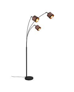 Lampada ad arco moderna tortora, Denley, con interruttore