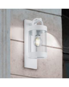 Applique da esterno con sensore crepuscolare moderna bianca, Sambesi, IP44