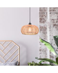 Lampada a sospensione in rattan marrone, Nesrine