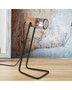 Lampada da tavolo vintage nera, Jessica, con interruttore