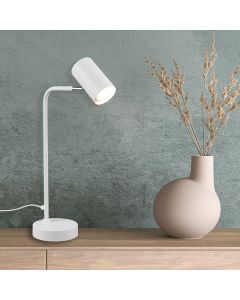 Lampada da tavolo moderna bianca, Kaso, con interruttore