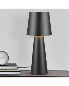 Lampada da tavolo moderna nera, Lillyam, con interruttore