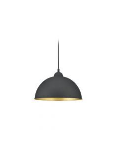 Lampada a sospensione Ivar con illuminazione a binario a 2 fasi nera con oro