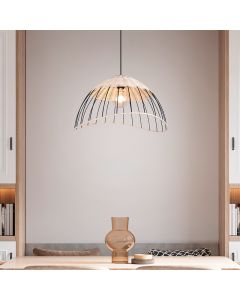 Lampada a sospensione in rattan marrone, Rauf