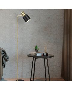 Lampada da terra nera metallo, Zoja, con interruttore