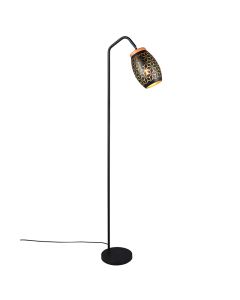 Lampada da terra moderna nera, Delana, con interruttore