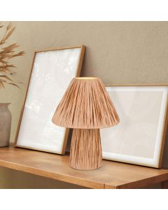 Lampada da tavolo di carta marrone, Nurten, con interruttore