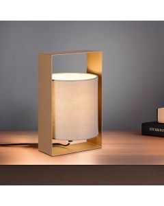 Lampada da tavolo moderna marrone, Radhika, con interruttore