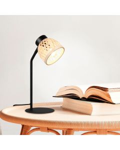 Lampada da tavolo in rattan marrone, Laut, con interruttore