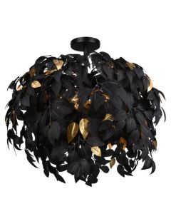Lampada da soffitto retrò nera, Urwa