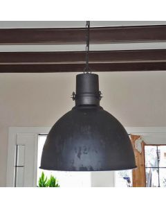 Lampada a sospensione semisfera nera industriale, Fellen