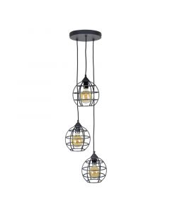 Lampada a sospensione nera industriale, Roland