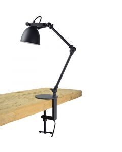 Lampada con morsetto nera industriale, Morani, con interruttore