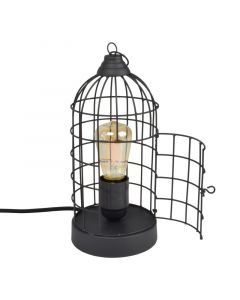 Lampada da tavolo nera industriale, Minca, con interruttore