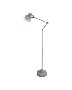 Lampada da terra grigia industriale, Redon, con interruttore