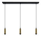 Lampada a sospensione senza paralume dorata in alluminio, Rika