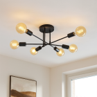 Lampada da soffitto nera moderna, Amos