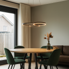 Lampada a sospensione nera design, Thalia, 36W, 2700K LED, dimmer in 3 fasi