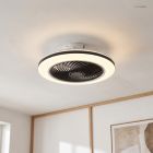 Ventilatore da soffitto nero moderno, Hale, 40W, 3000K LED, con telecomando