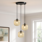 Lampada a sospensione ambrata retrò, Charlois