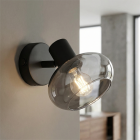 Faretto da parete nero design, Skip, con interruttore