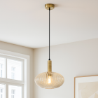 Lampada a sospensione ambrata retrò, Charlois