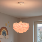 Lampada a sospensione rosa in tessuto, Suzie