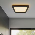 Lampada da soffitto da bagno nera in plastica, Shivani, 8W, 3000K LED, IP44
