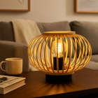 Lampada da tavolo in bambù marrone, Lieve, con interruttore