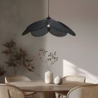 Lampada a sospensione in rattan nera, Rowen