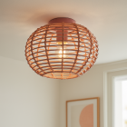 Lampada da soffitto in rattan rosa, Roza