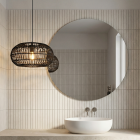 Lampada a sospensione per bagno in rattan nera, Emilio, IP44