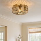 Lampada da soffitto dorata industriale, Tobi