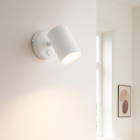 Faretto da parete bianco moderno, Elena, con interruttore