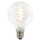 Lampadina LED Olucia E27 dimmerabile, Tuelo, G95, 4w, vetro trasparente, 2700k