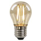 Olucia lampadina a filamento LED E27 regolabile Melchis, ambra, P45, 2W, 2200K