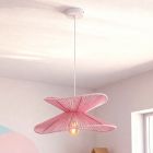 Lampada a sospensione di carta rosa, Rosalie