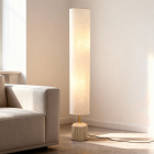 Lampada da terra beige moderna, Ghislaine, con interruttore