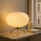 Lampada da tavolo bianca moderna, Davide, con interruttore