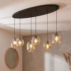 Lampada a sospensione ambrata moderna, Caia
