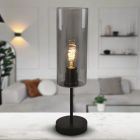 Lampada da tavolo grigia moderna, Gaya, con interruttore
