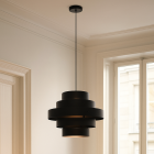 Lampada a sospensione nera rustica, Jana
