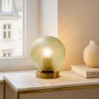 Lampada da tavolo verde retrò, Johnson, con interruttore