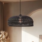 Lampada a sospensione in bambù nera, Jennifer