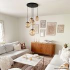 Lampada a sospensione ambrata design, Dolf