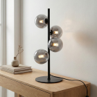 Lampada da tavolo grigia design, Remo, con interruttore