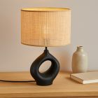 Lampada da tavolo marrone Japandi, Bette, con interruttore
