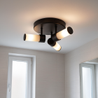 Lampada da soffitto da bagno nera moderna, Callum, IP44