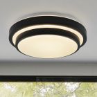 Lampada da soffitto da bagno nera moderna, Jaro, 12W, 3000K LED, IP44